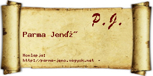 Parma Jenő névjegykártya